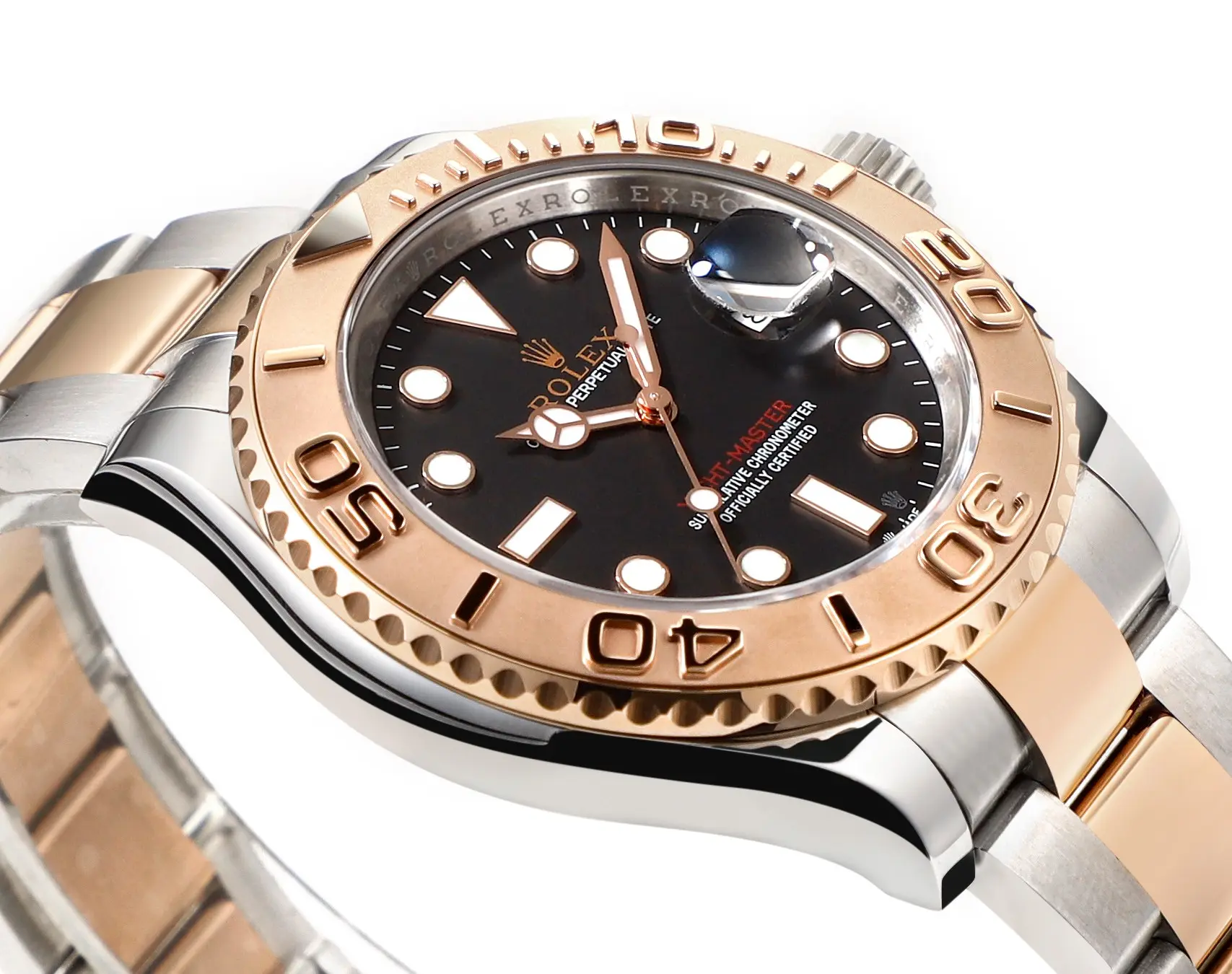Functional VS Factory Rolex Yacht-Master 42mm Two-Tone Stainless Steel & 18k Everose Gold with Black Dial Automatic Luxury Watch 348
