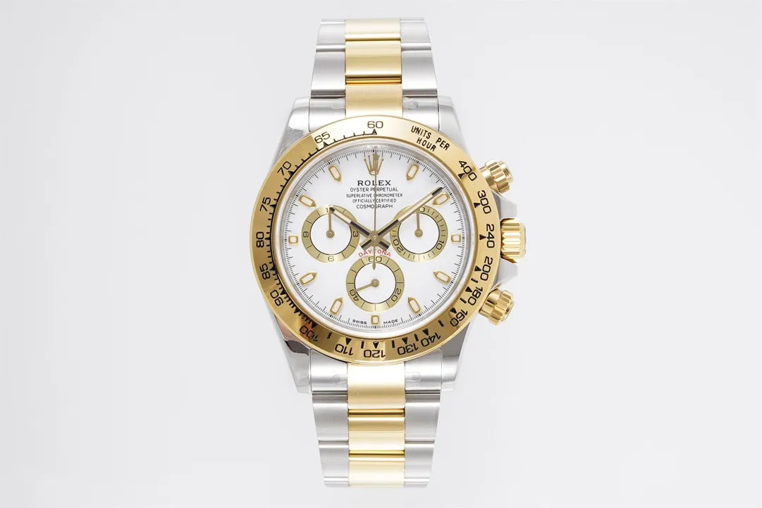 VS Factory Rolex Cosmograph Daytona White Dial Two-Tone Steel and Yellow Gold Chronograph Watch SunProtective 6
