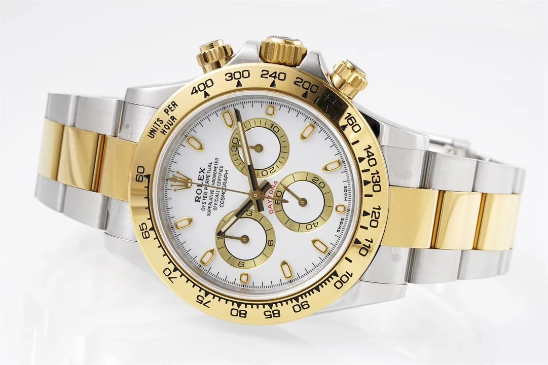 VS Factory Rolex Cosmograph Daytona White Dial Two-Tone Steel and Yellow Gold Chronograph Watch SunProtective 6
