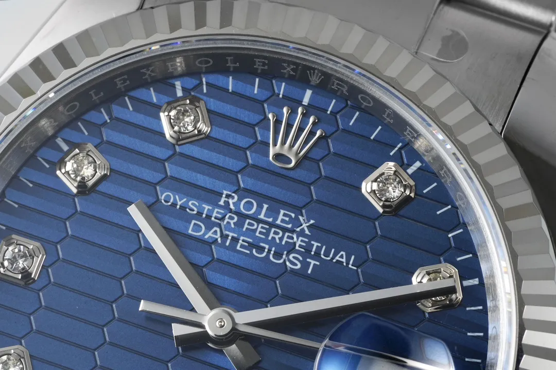 VS Factory Rolex Datejust 36mm Blue Diamond-Set Dial Stainless Steel Oyster Bracelet Men’s Watch MultiPurpose 4387