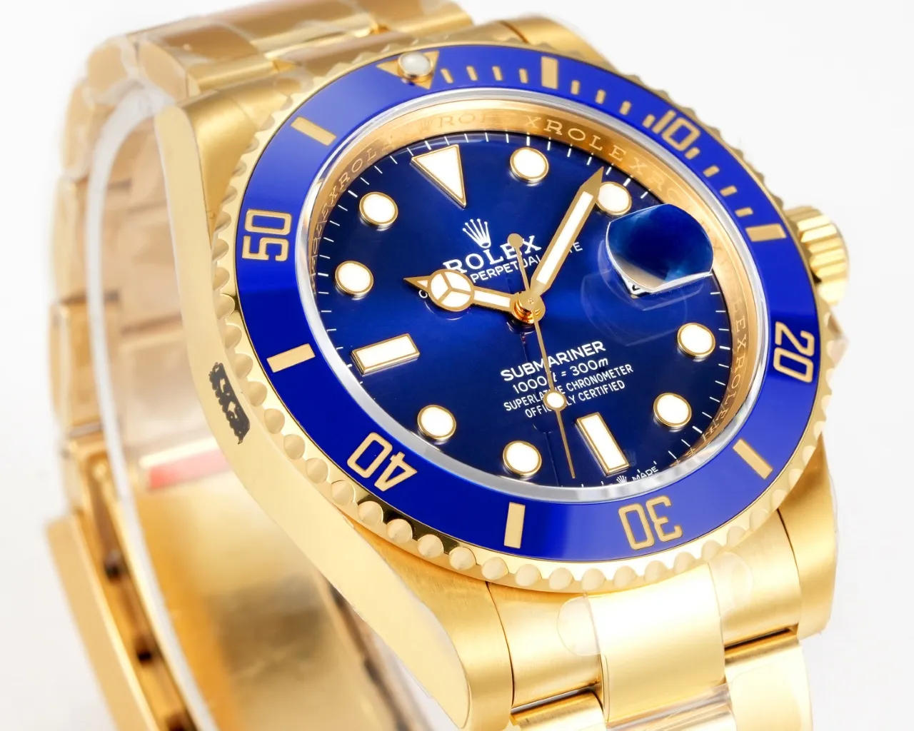 VS Factory Rolex Submariner 41mm Date Blue Dial Gold-Tone Stainless Steel Automatic Diver Watch ZeroBulk 318