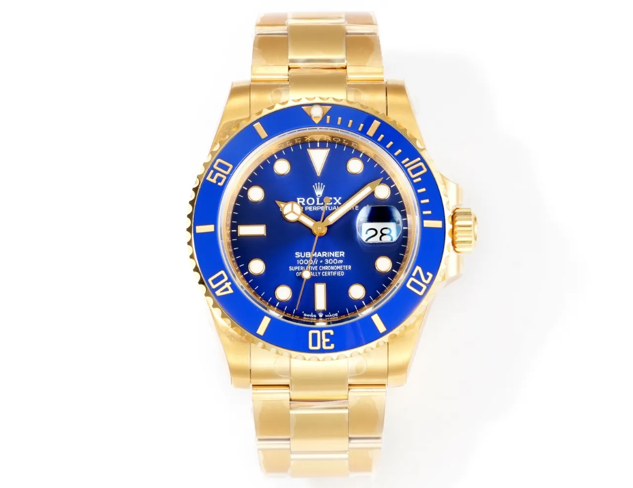 VS Factory Rolex Submariner 41mm Date Blue Dial Gold-Tone Stainless Steel Automatic Diver Watch ZeroBulk 318