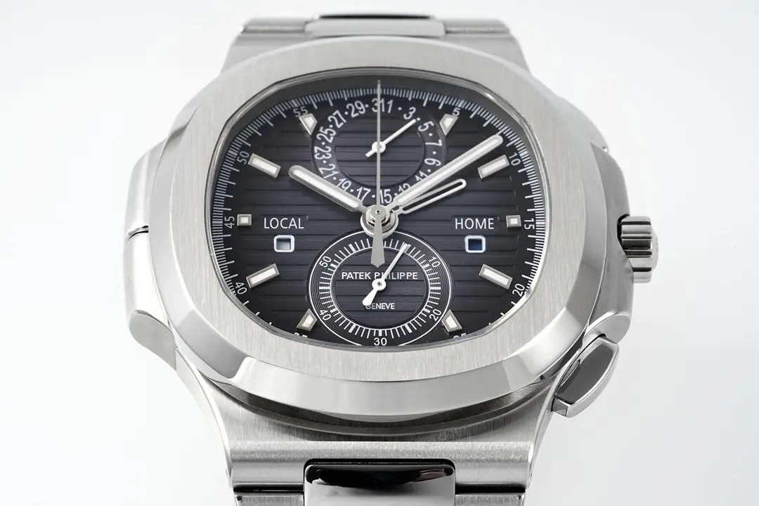 PF Factory Patek Philippe Nautilus 5990 1A Dual Time Steel Black Super Clone Replica Watch Classic 7010
