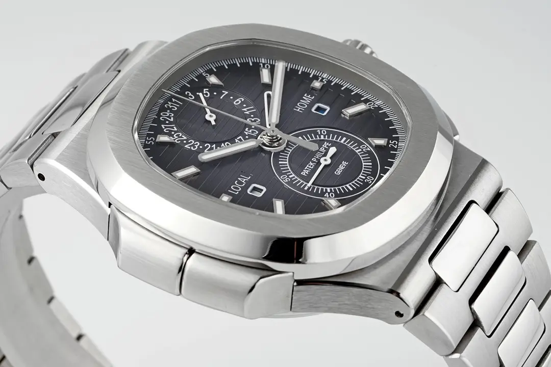 Cozy GR Factory Patek Philippe Nautilus 5990 1A Dual Time Steel Black Super Clone Replica Watch 5679