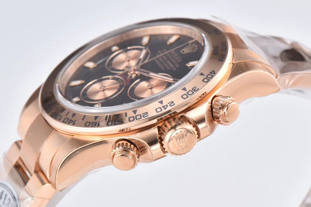 StreetReady BT Factory Rolex Daytona 116505 Full Rose Gold with Black Enamel Dial – VSF Luxury Chronograph Watch 4839