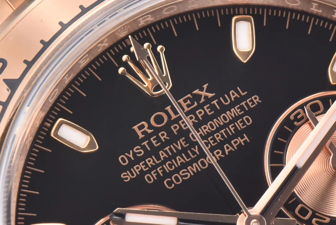 StreetReady BT Factory Rolex Daytona 116505 Full Rose Gold with Black Enamel Dial – VSF Luxury Chronograph Watch 4839