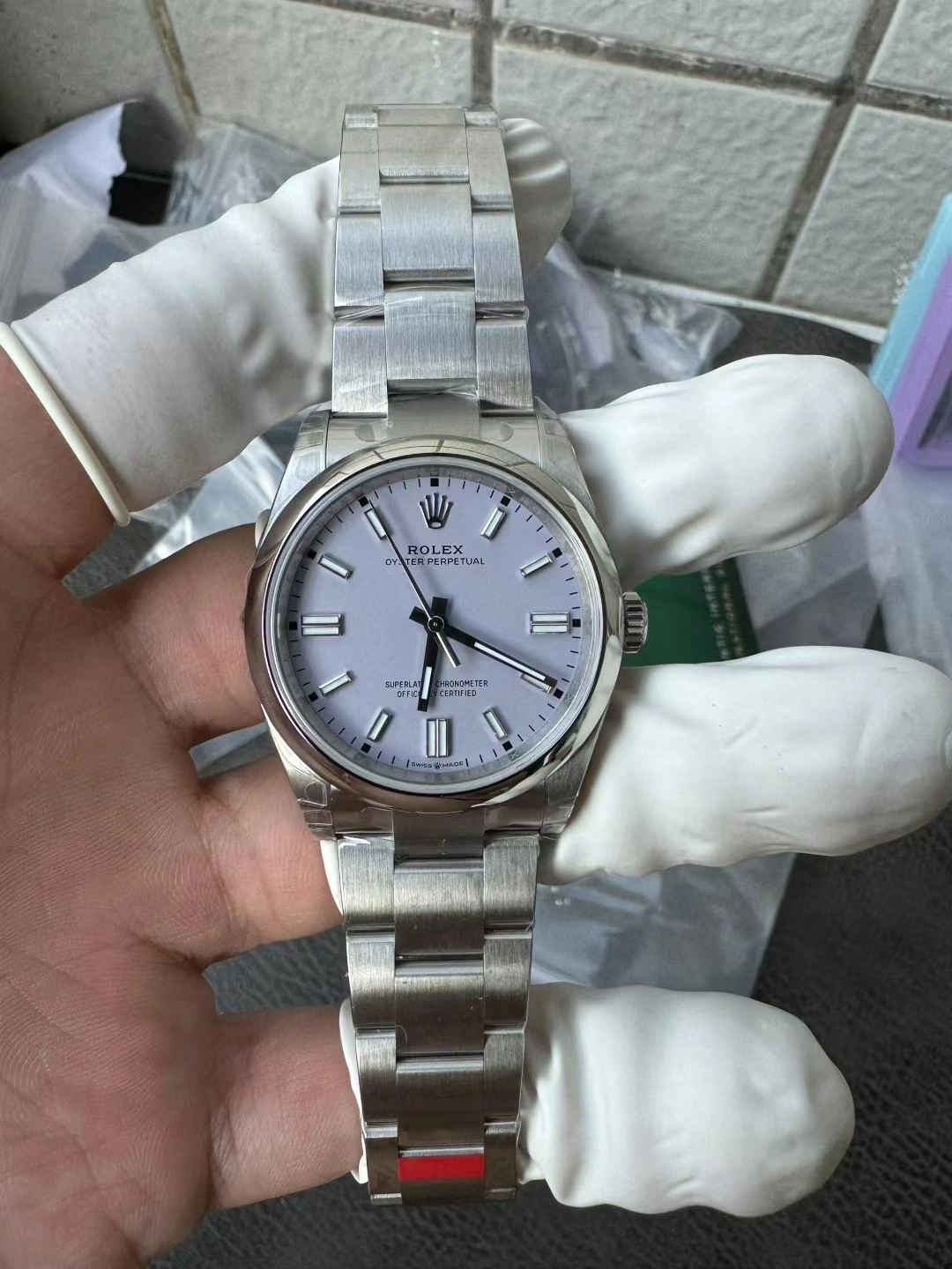 CBD Factory Rolex Oyster Perpetual 36mm Lavender   Lilac Dial Smooth Bezel Oyster Bracelet (126000) 1:1 Super Clone – DD3230 Movement MoistureWicking 181