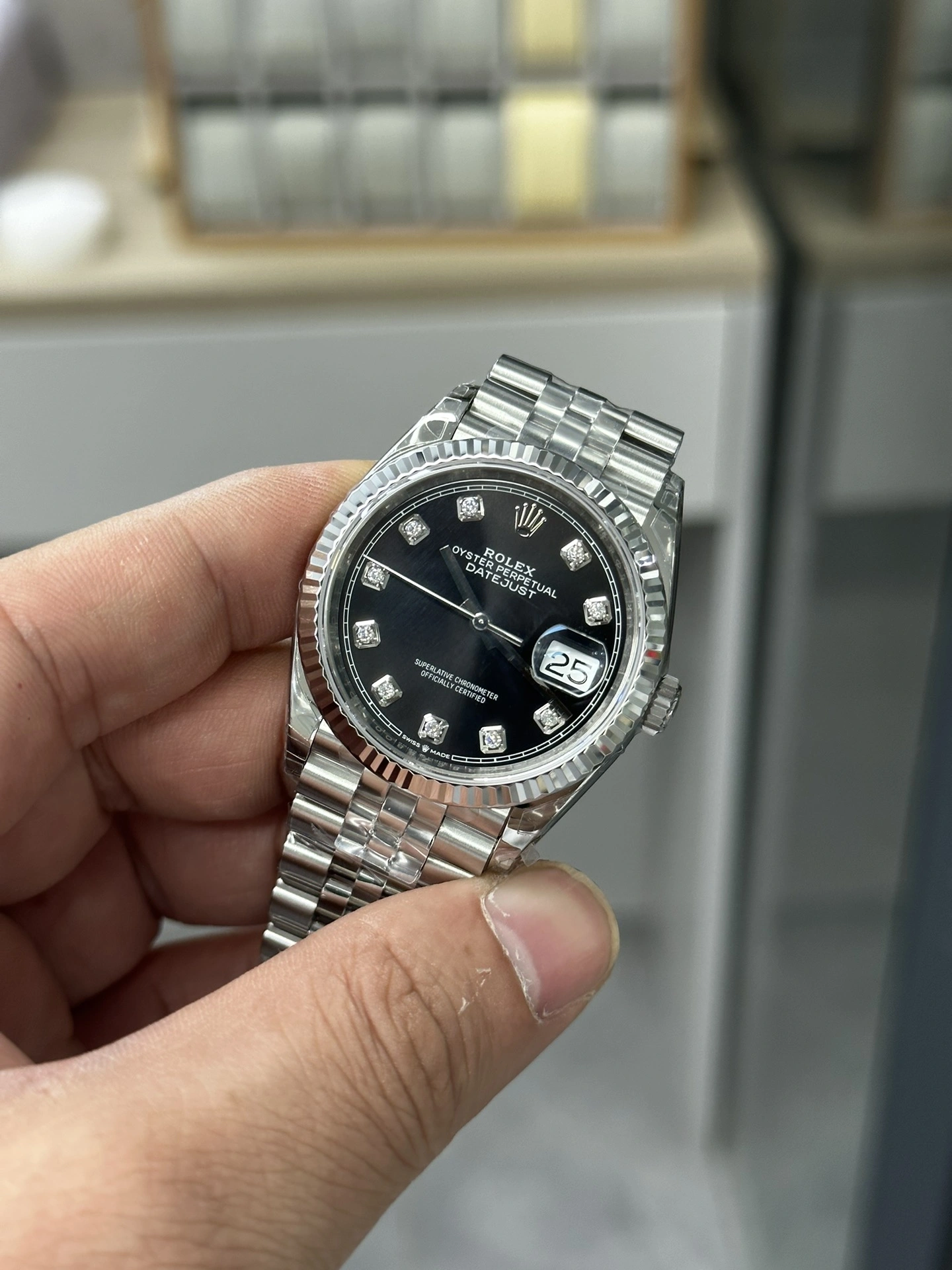 CBD Factory Rolex Datejust 36mm Black Diamond Dial Jubilee Bracelet (126234) 1:1 Super Clone – DD3235 Movement WaterResistant 100