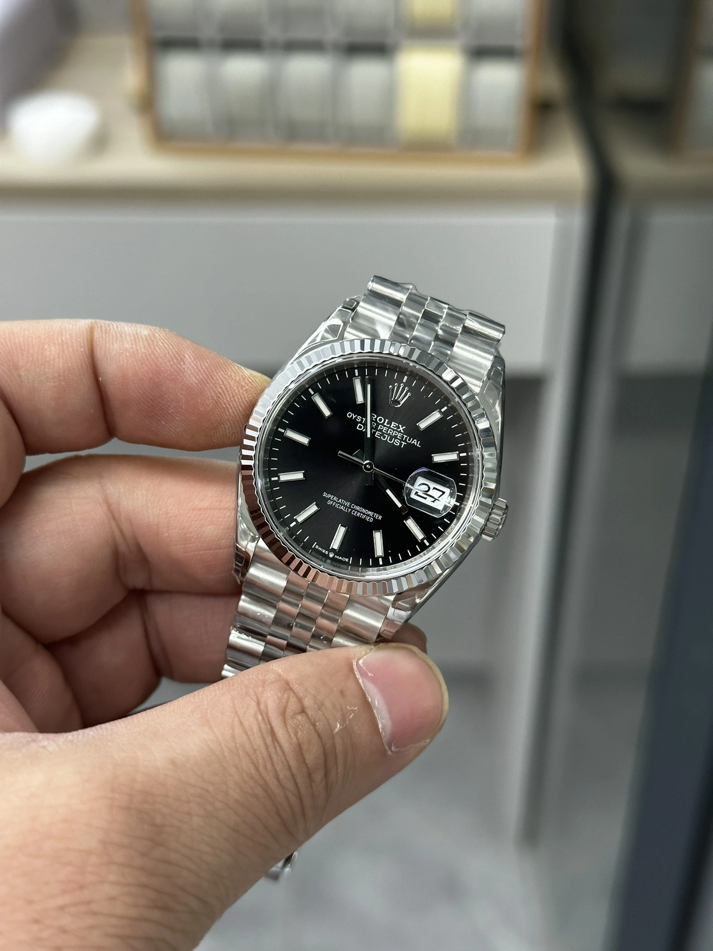 WrinkleFree CBD Factory Rolex Datejust 36mm  Black Dial Fluted Bezel Jubilee Bracelet (126234) 1:1 Super Clone – DD3235 Movement 104