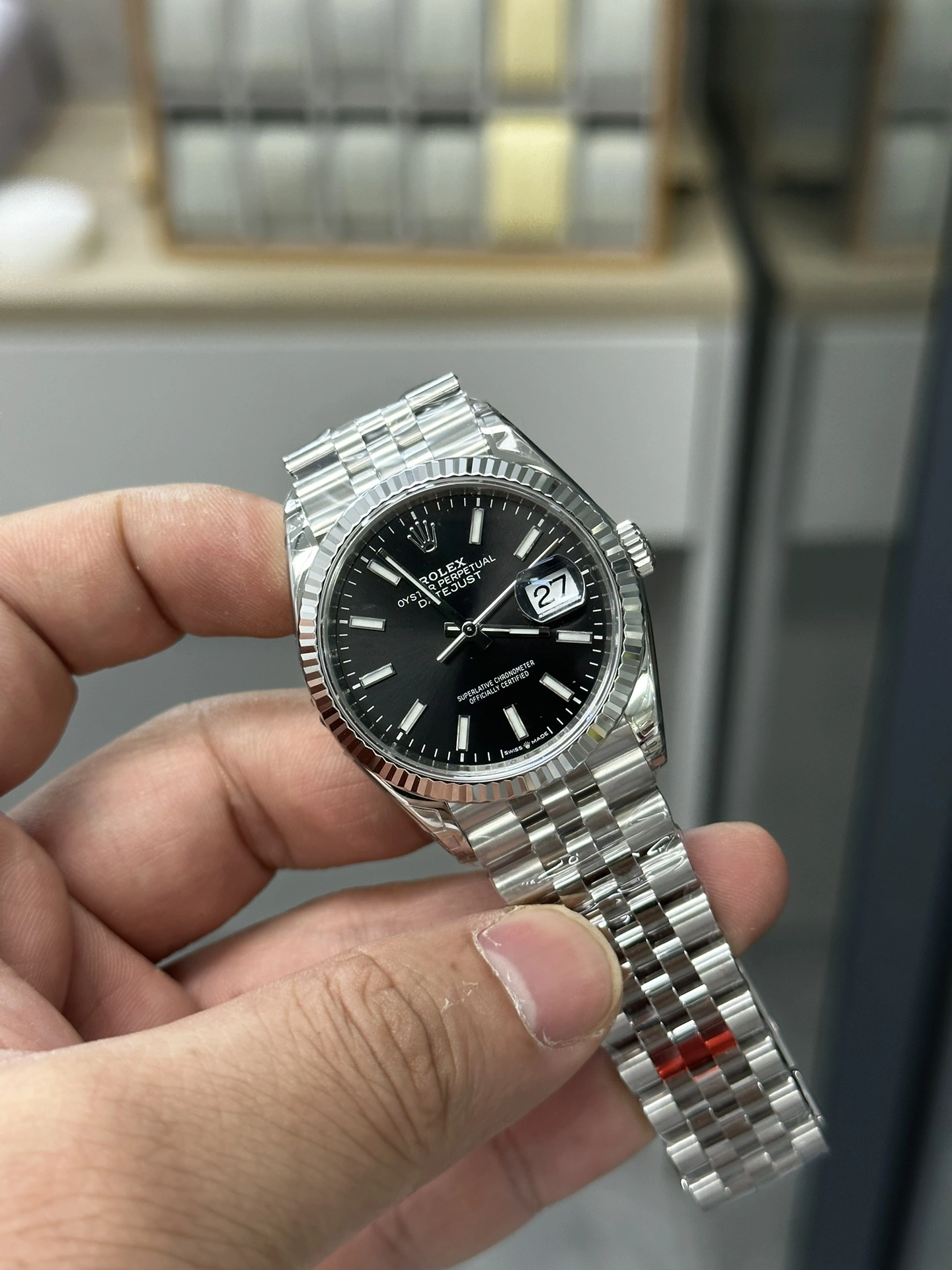 WrinkleFree CBD Factory Rolex Datejust 36mm  Black Dial Fluted Bezel Jubilee Bracelet (126234) 1:1 Super Clone – DD3235 Movement 104