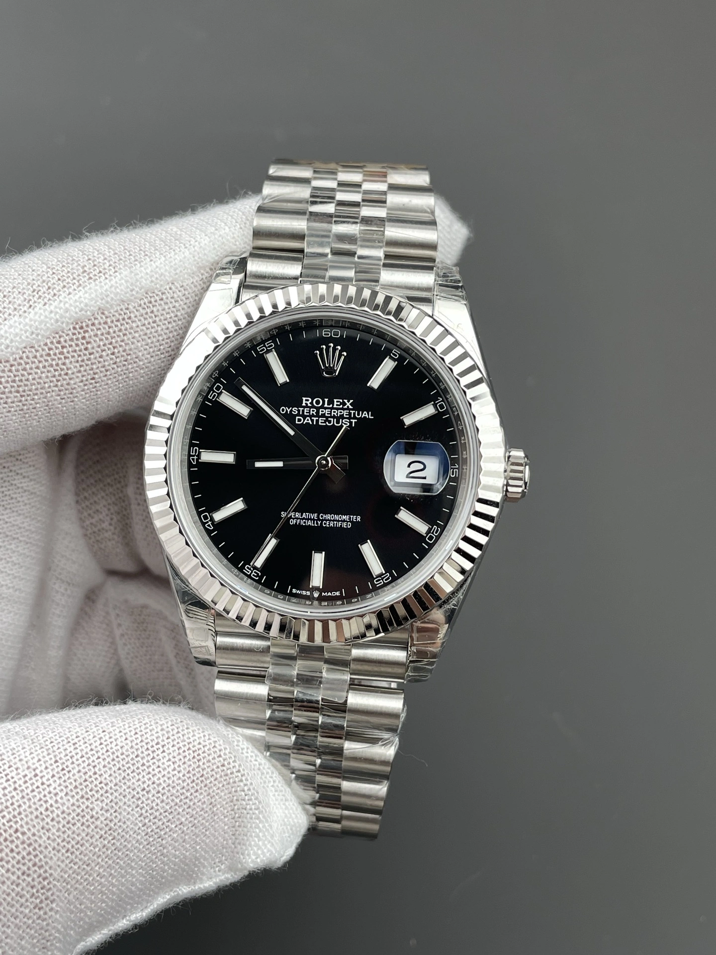 CBD Factory Rolex Datejust 41mm Deep Black Dial Fluted Bezel Jubilee Bracelet (126334) 1:1 Super Clone – DD3235 Movement Trendy 61