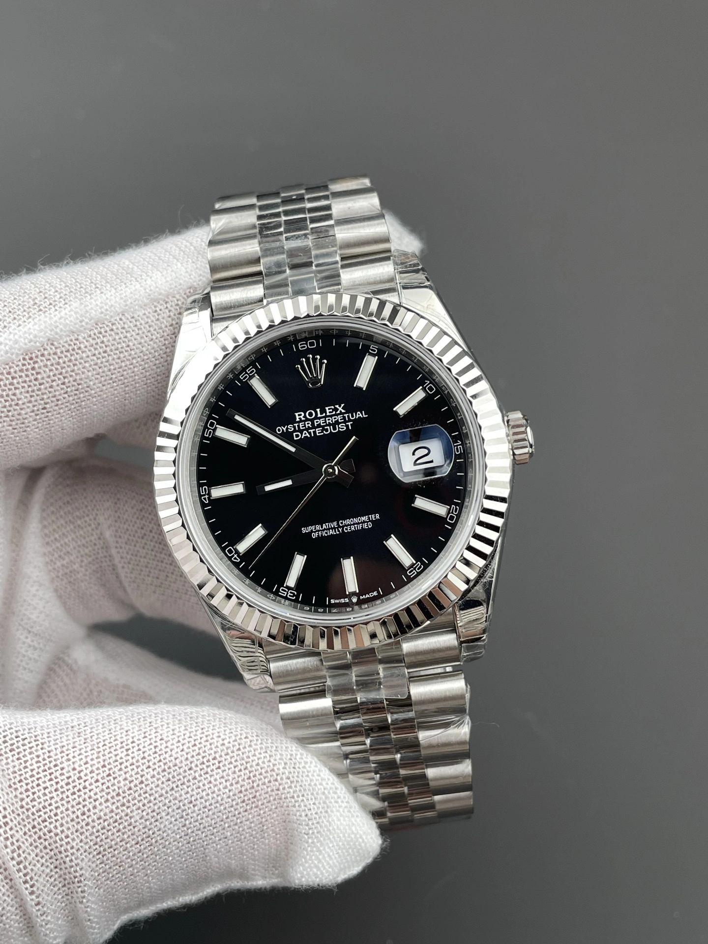 CBD Factory Rolex Datejust 41mm Deep Black Dial Fluted Bezel Jubilee Bracelet (126334) 1:1 Super Clone – DD3235 Movement Trendy 61