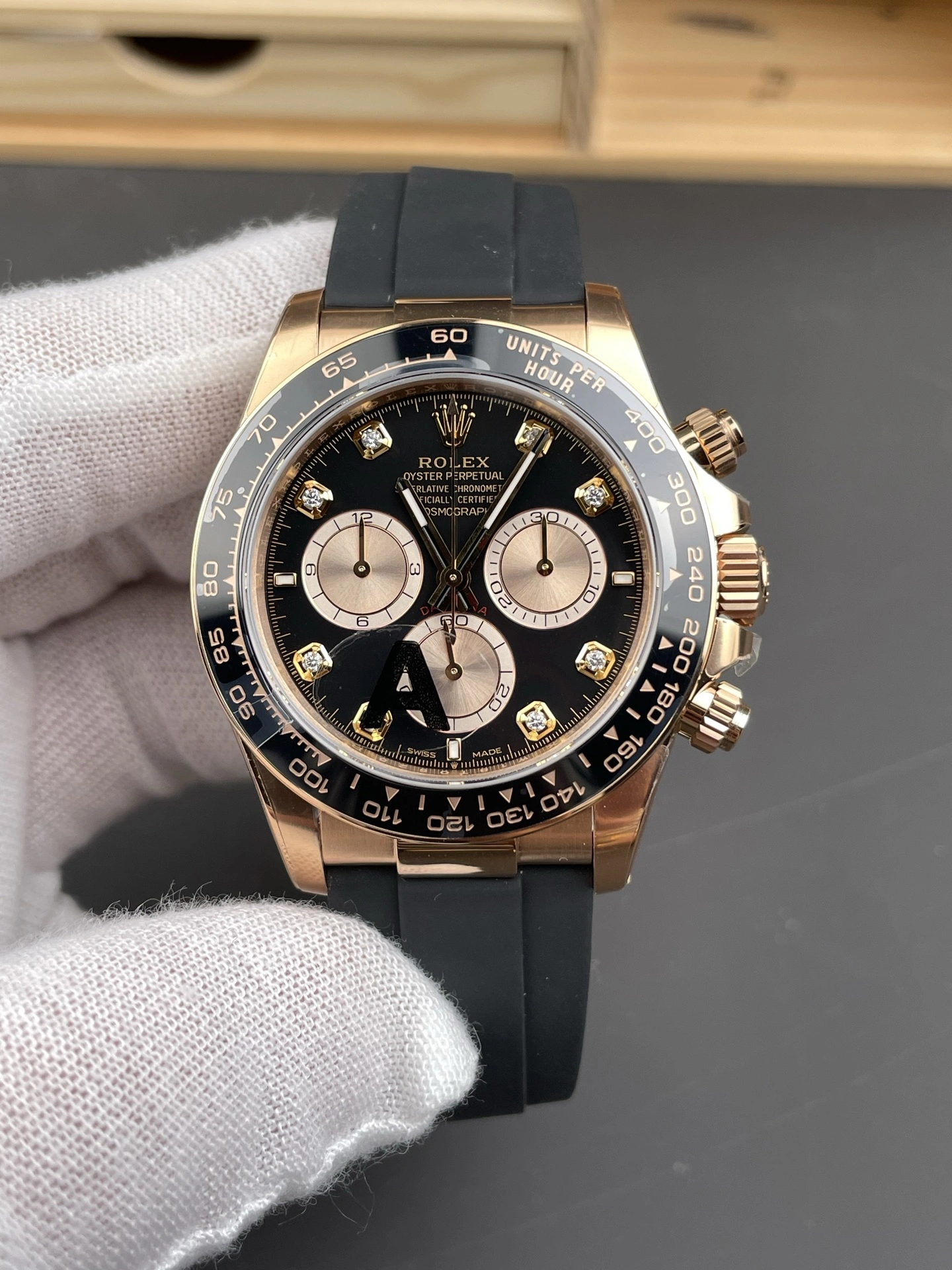 WellDesigned CBD Factory Rolex Cosmograph Daytona “Black Diamond” Everose Gold Rubeer Strap(126515LN) 1:1 Super Clone – DD4131 Movement 10
