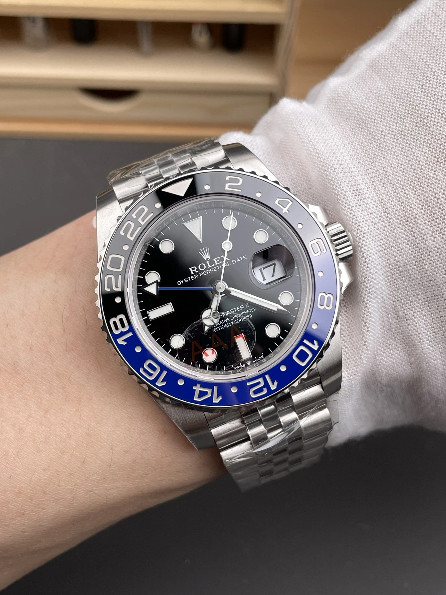 CBD Factory Rolex GMT-Master II “Batgirl” Black Blue Ceramic Bezel Jubilee Bracelet (m126710blnr-0002) 1:1 Super Clone – DD3285 Movement NewStyle 147