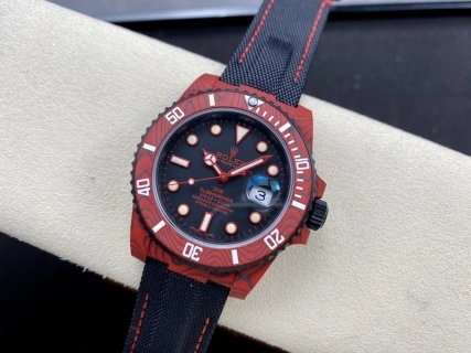 CBD Factory Rolex Submariner Date “DiW Red Devil” Layered Red Carbon (Custom Edition) 1:1 Super Clone – DD3135 Movement SoftTouch 201