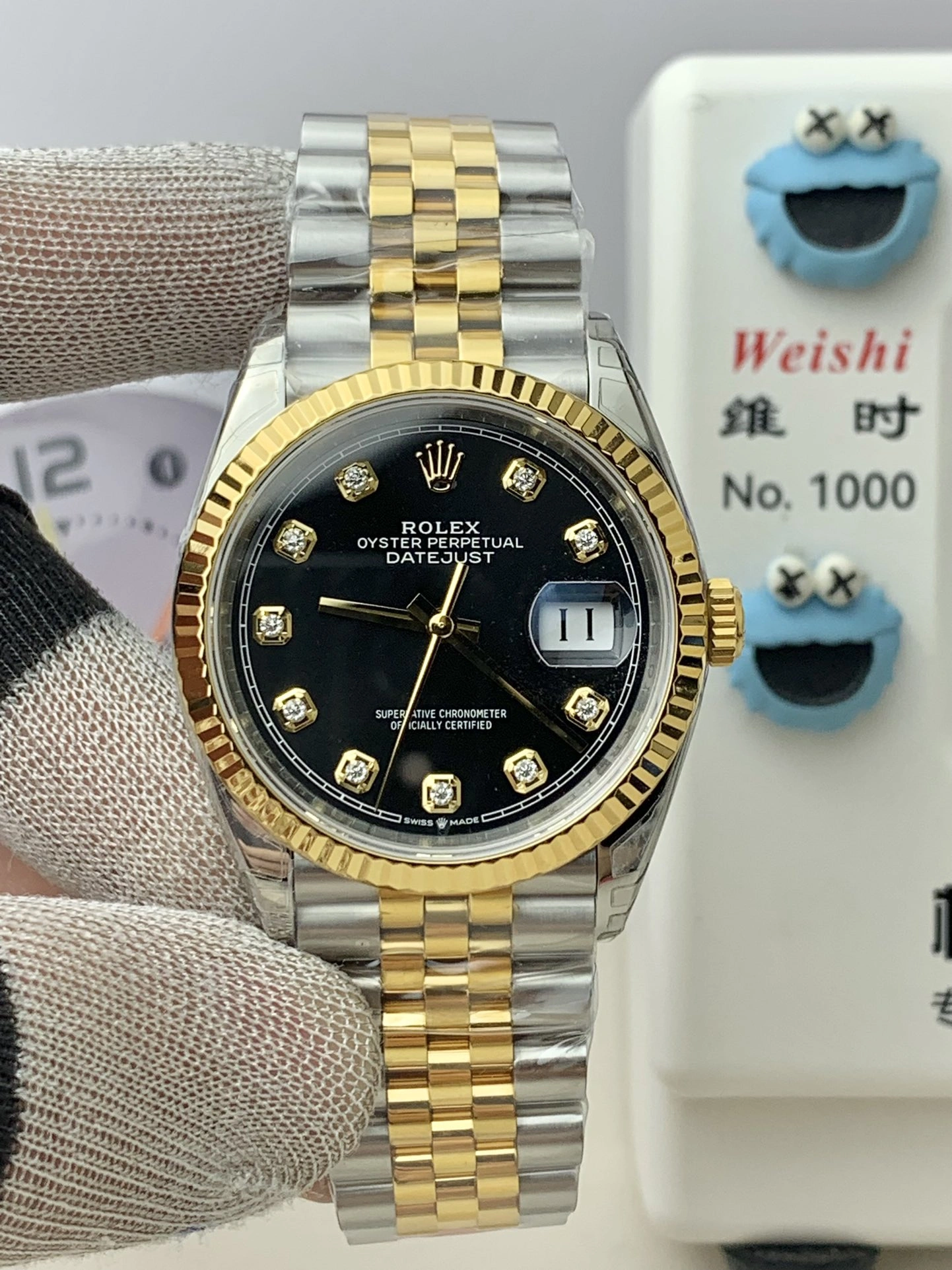 Casual CBD Factory Rolex Datejust 36mm Two-Tone Yellow Gold Black Diamond Dial Jubilee Bracelet (126233) 1:1 Super Clone – DD3235 Movement 141
