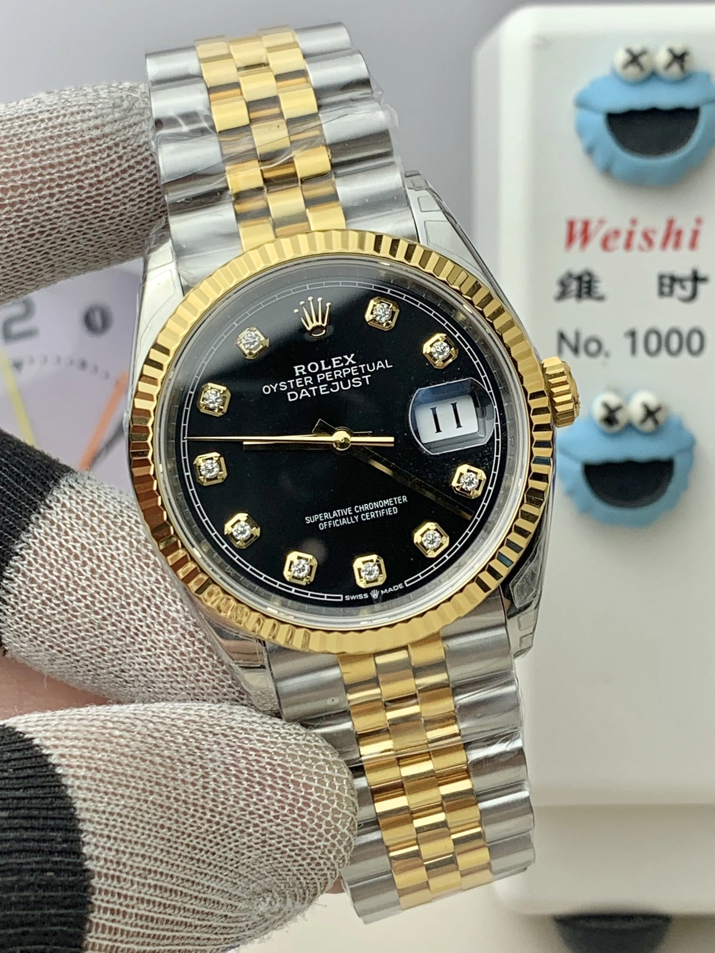 Casual CBD Factory Rolex Datejust 36mm Two-Tone Yellow Gold Black Diamond Dial Jubilee Bracelet (126233) 1:1 Super Clone – DD3235 Movement 141