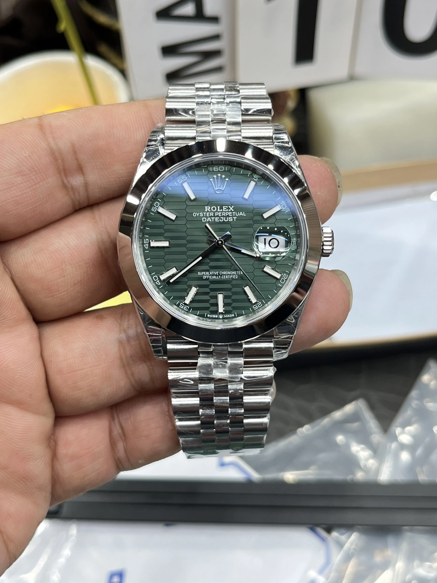 HighPerformance CBD Factory Rolex Datejust 41mm Green Fluted Motif Dial Smooth Bezel Jubilee Bracelet (126300) 1:1 Super Clone – DD3235 Movement 63