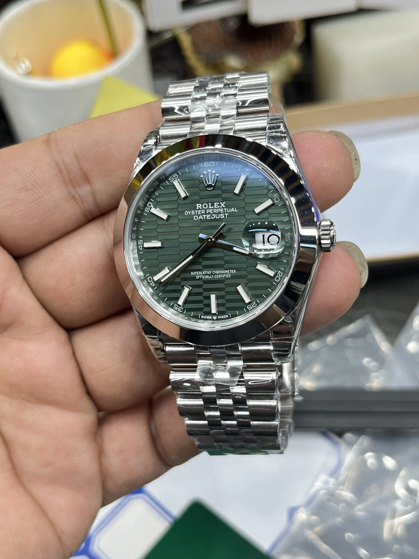 HighPerformance CBD Factory Rolex Datejust 41mm Green Fluted Motif Dial Smooth Bezel Jubilee Bracelet (126300) 1:1 Super Clone – DD3235 Movement 63