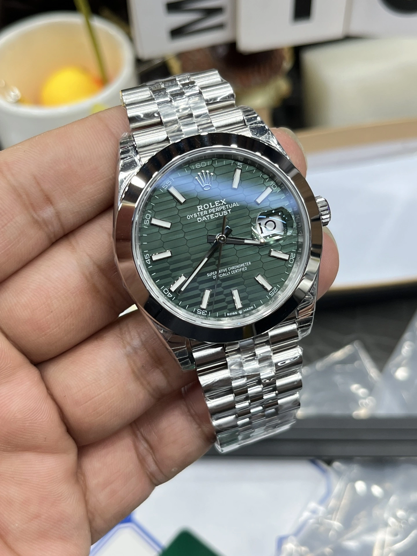 HighPerformance CBD Factory Rolex Datejust 41mm Green Fluted Motif Dial Smooth Bezel Jubilee Bracelet (126300) 1:1 Super Clone – DD3235 Movement 63