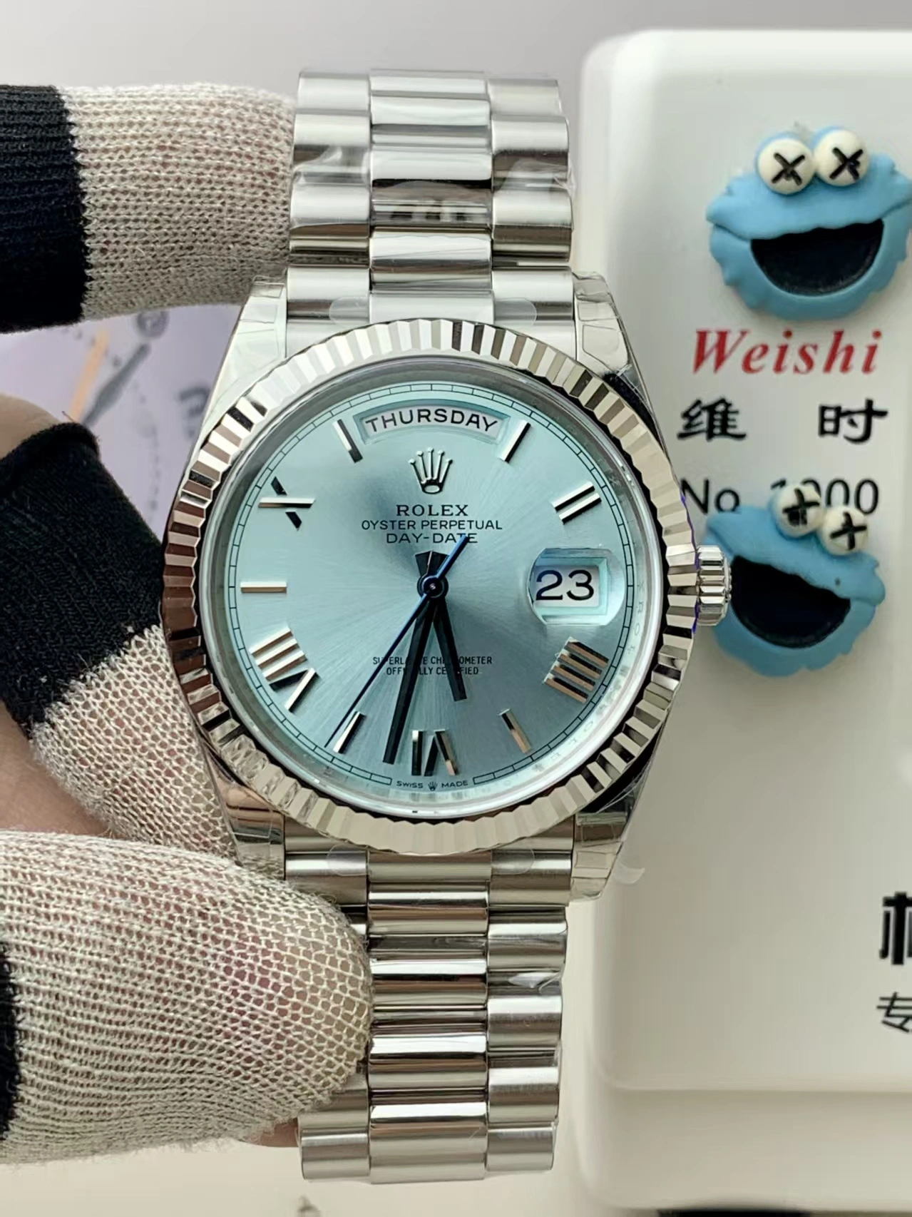 Casual CBD Factory Rolex Day-Date 40 Platinum Ice Blue Dial (228236) 1:1 Super Clone – DD3255 Movement 127