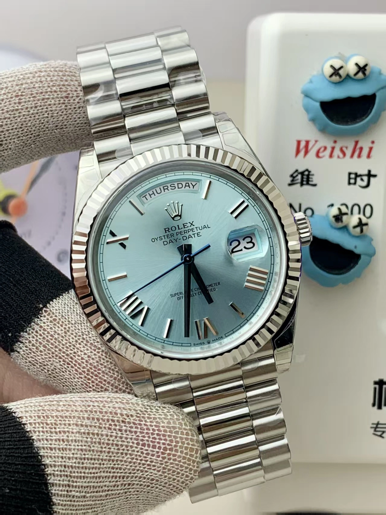 Casual CBD Factory Rolex Day-Date 40 Platinum Ice Blue Dial (228236) 1:1 Super Clone – DD3255 Movement 127