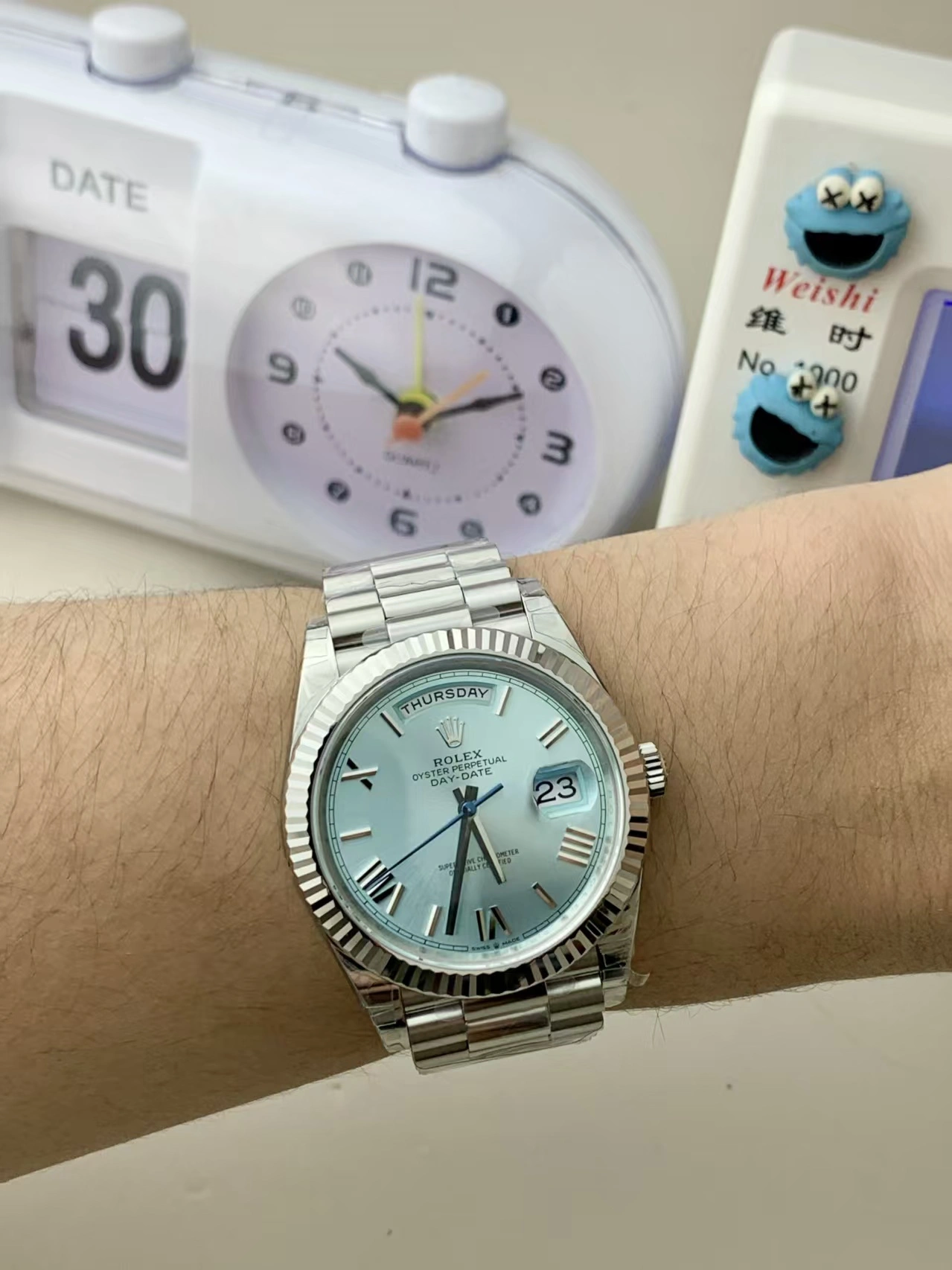 Casual CBD Factory Rolex Day-Date 40 Platinum Ice Blue Dial (228236) 1:1 Super Clone – DD3255 Movement 127