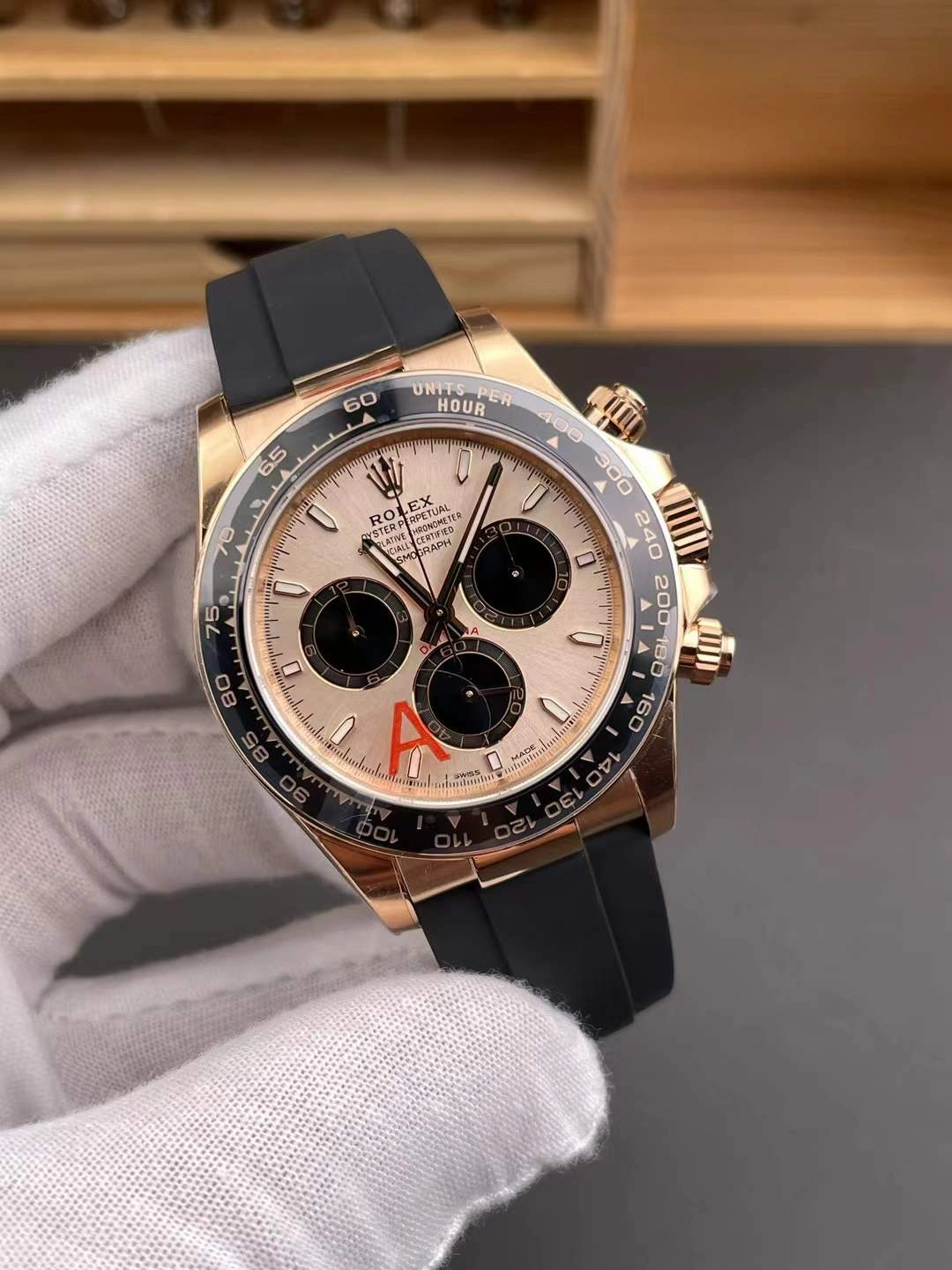 CBD Factory Rolex Cosmograph Daytona 40mm Sundust Dial Everose Gold Rubber Strap (126515LN) 1:1 Super Clone – DD4131 Movement Thermal 5