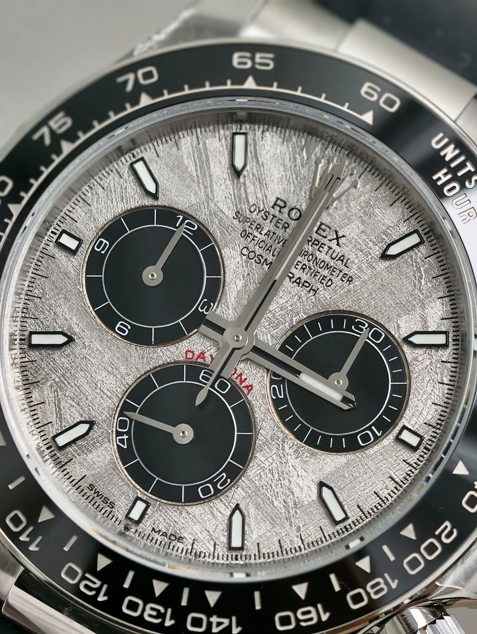 WeatherProof CBD Factory Rolex Daytona 40mm White Gold Meteorite Dial Rubber Strap (126519LN) 1:1 Super Clone – DD4131 Movement 19