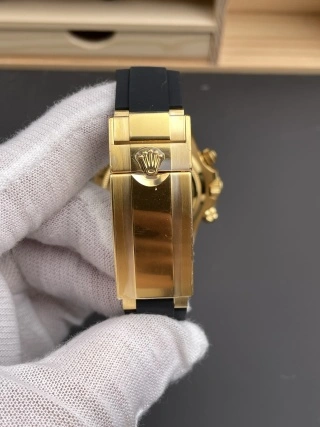 CBD Factory Rolex Cosmograph Daytona 40mm Black Dial Yellow Gold Rubber Strap (126518LN) 1:1 Super Clone – DD4131 Movement Lightweight 16