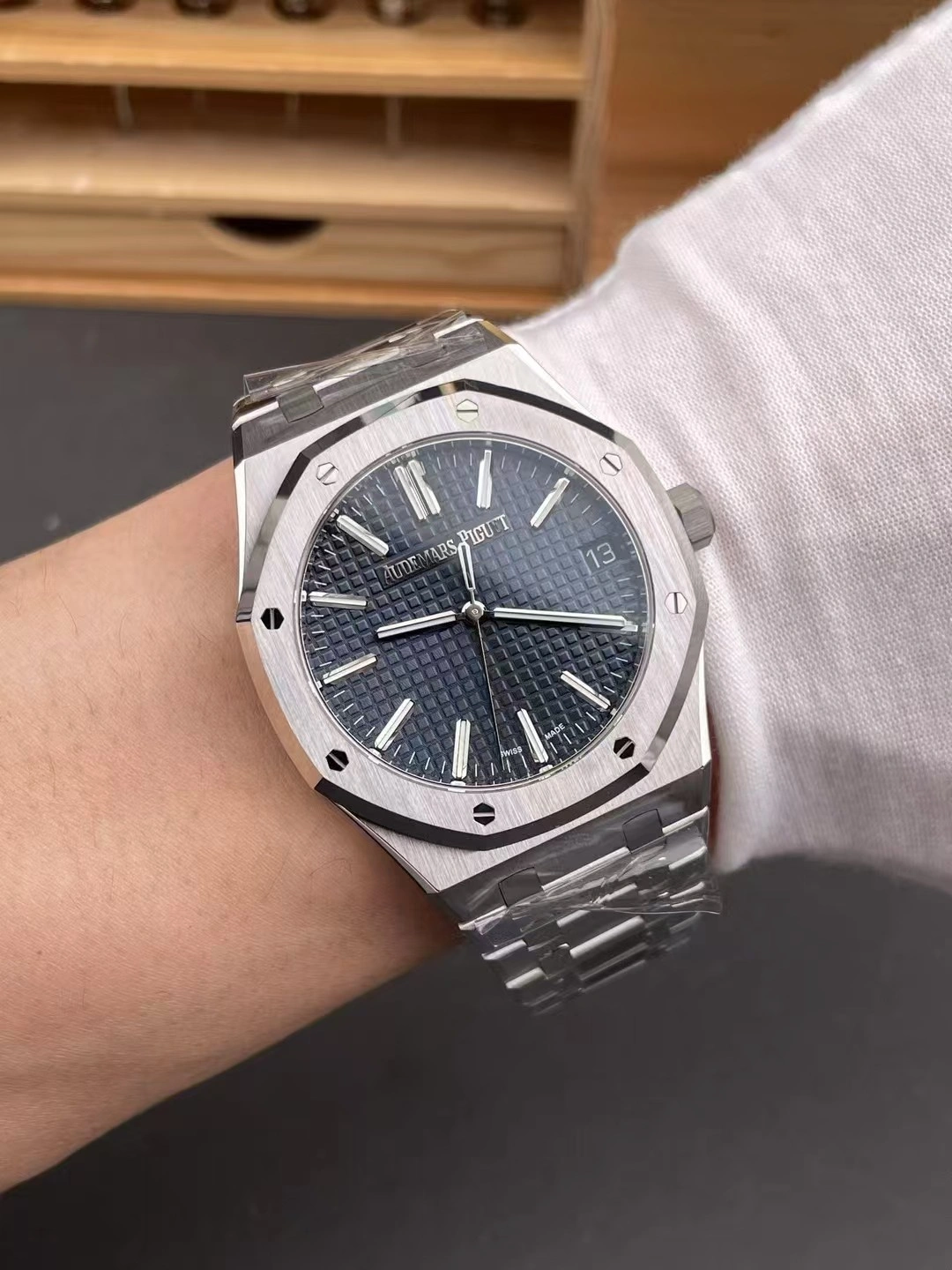 TechFriendly CBD Factory Audemars Piguet Royal Oak 41mm Blue Dial (15510ST) 1:1 Super Clone – DD4302 Movement 346