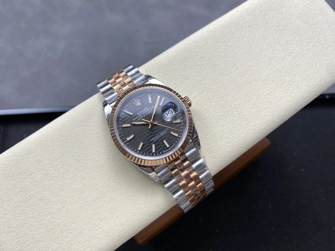 Contemporary CBD Factory Rolex Datejust 36mm Slate Grey Fluted Motif Dial Fluted Bezel Two-Tone Rose Gold Jubilee Bracelet (126231) 1:1 Super Clone – DD3235 Movement 93