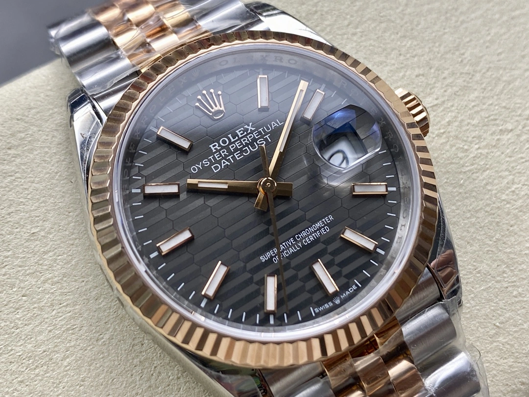 Contemporary CBD Factory Rolex Datejust 36mm Slate Grey Fluted Motif Dial Fluted Bezel Two-Tone Rose Gold Jubilee Bracelet (126231) 1:1 Super Clone – DD3235 Movement 93