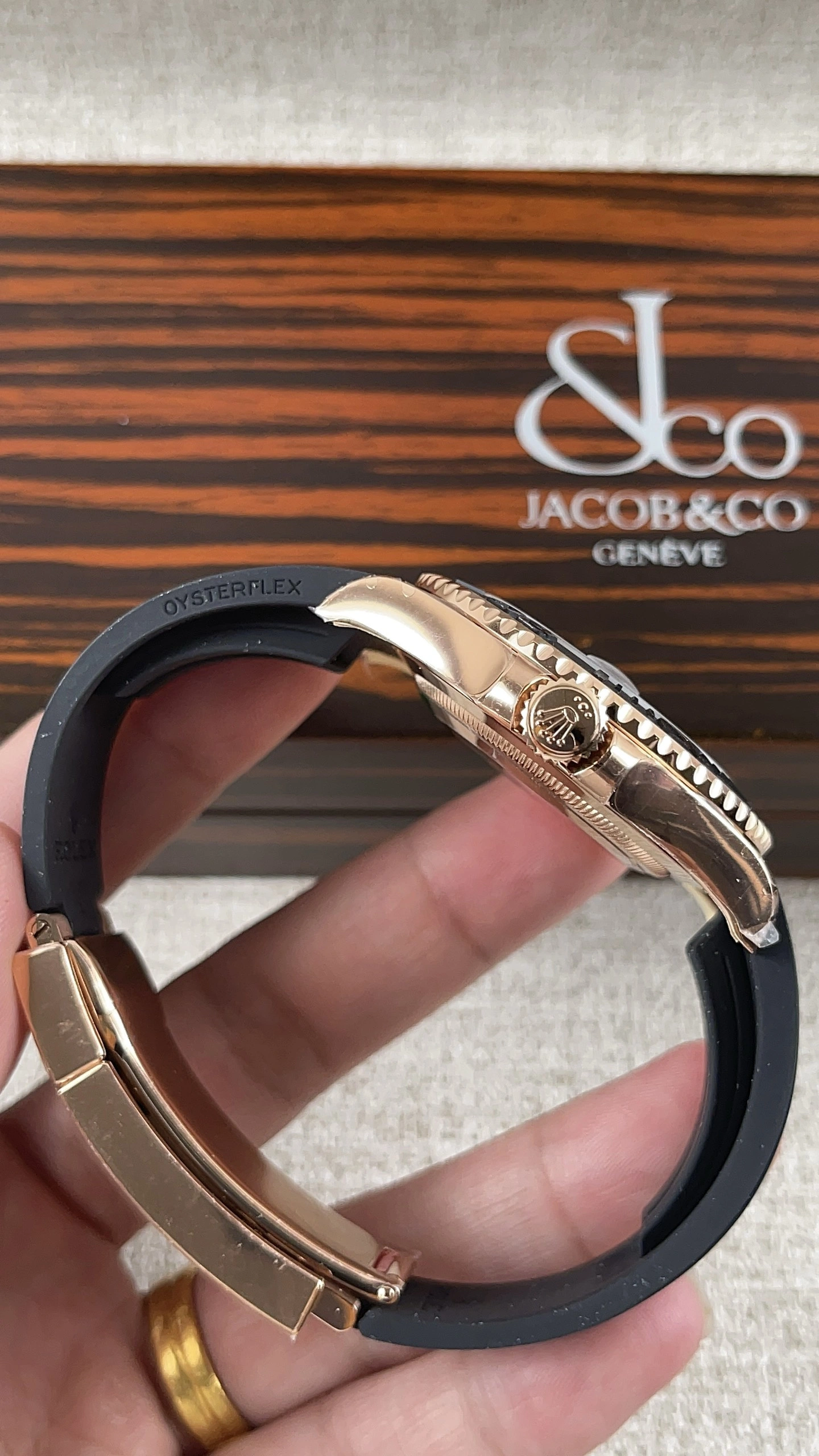 CBD Factory Rolex Yacht-Master 40mm Rose Gold Matte Black Dial Ceramic Bezel Oysterflex Strap (126655) 1:1 Super Clone – DD3235 Movement AllSeason 216