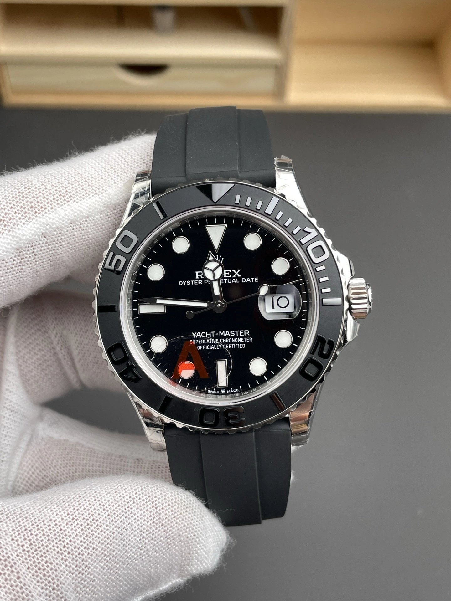 Youthful CBD Factory Rolex Yacht-Master 42mm White Gold Black Dial Ceramic Bezel Oysterflex Strap (226659) 1:1 Super Clone – DD3235 Movement 209