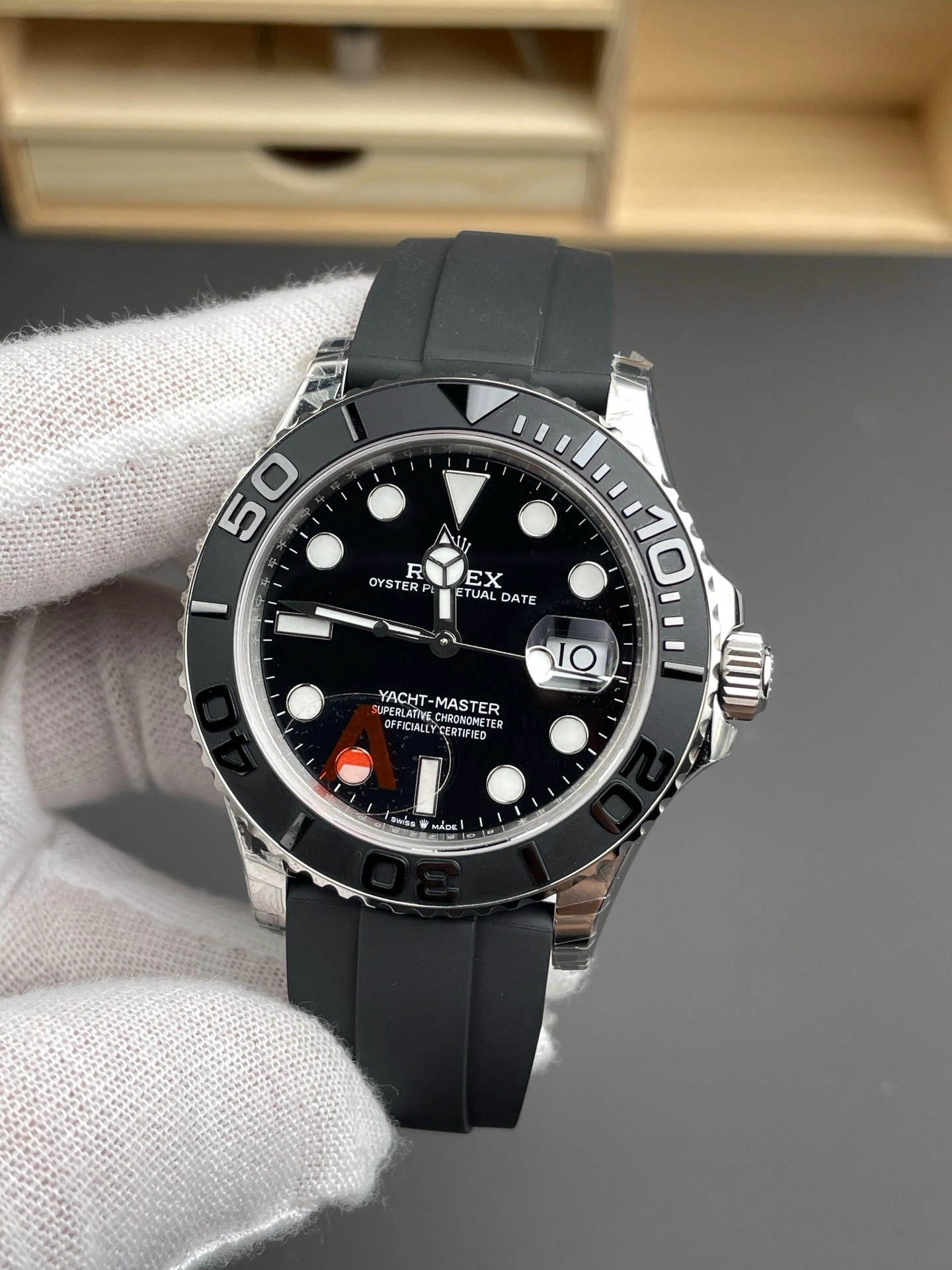 Youthful CBD Factory Rolex Yacht-Master 42mm White Gold Black Dial Ceramic Bezel Oysterflex Strap (226659) 1:1 Super Clone – DD3235 Movement 209