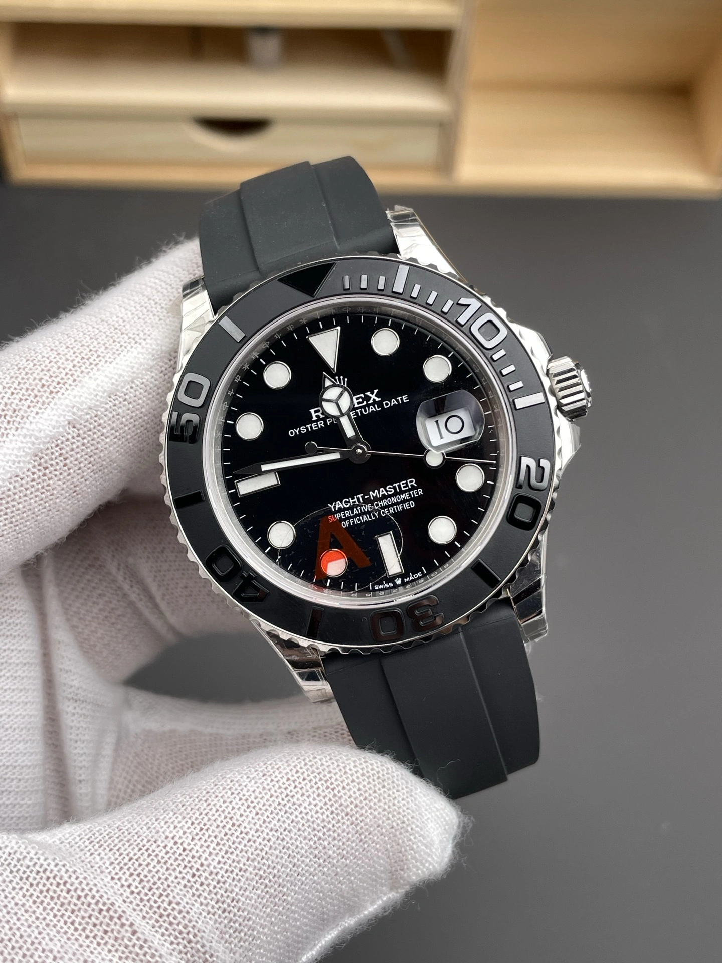 Youthful CBD Factory Rolex Yacht-Master 42mm White Gold Black Dial Ceramic Bezel Oysterflex Strap (226659) 1:1 Super Clone – DD3235 Movement 209