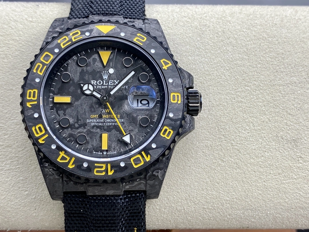 Snug CBD Factory Rolex GMT-Master II “DiW Carbon Yellow” Forged Carbon Fiber (Custom Edition) 1:1 Super Clone – DD3285 Movement 158