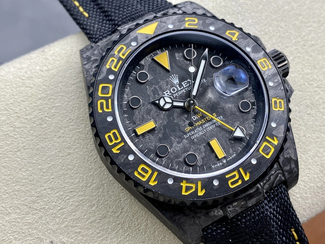 Snug CBD Factory Rolex GMT-Master II “DiW Carbon Yellow” Forged Carbon Fiber (Custom Edition) 1:1 Super Clone – DD3285 Movement 158