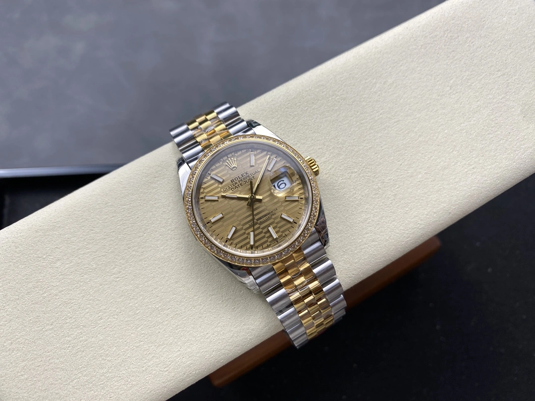 CBD Factory Rolex Datejust 36 Two-Tone Yellow Gold Diamond Bezel Golden Fluted Motif (126283RBR) 1:1 Super Clone – DD3235 Movement Youthful 94