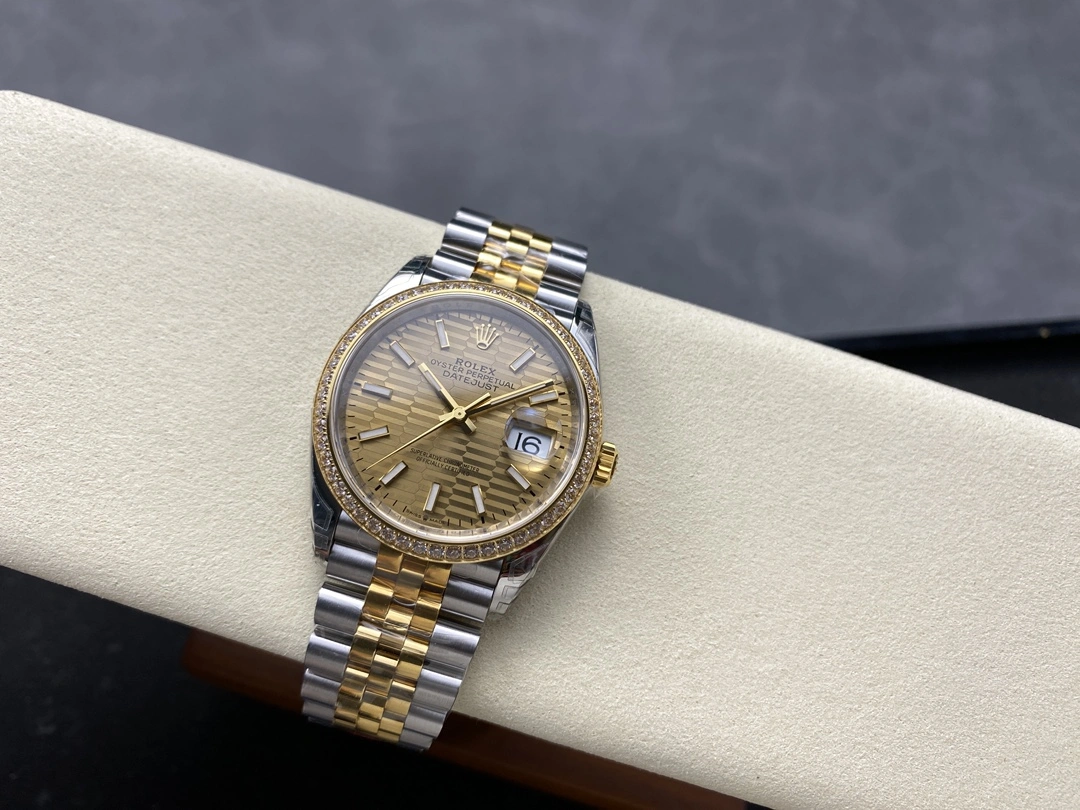 CBD Factory Rolex Datejust 36 Two-Tone Yellow Gold Diamond Bezel Golden Fluted Motif (126283RBR) 1:1 Super Clone – DD3235 Movement Youthful 94