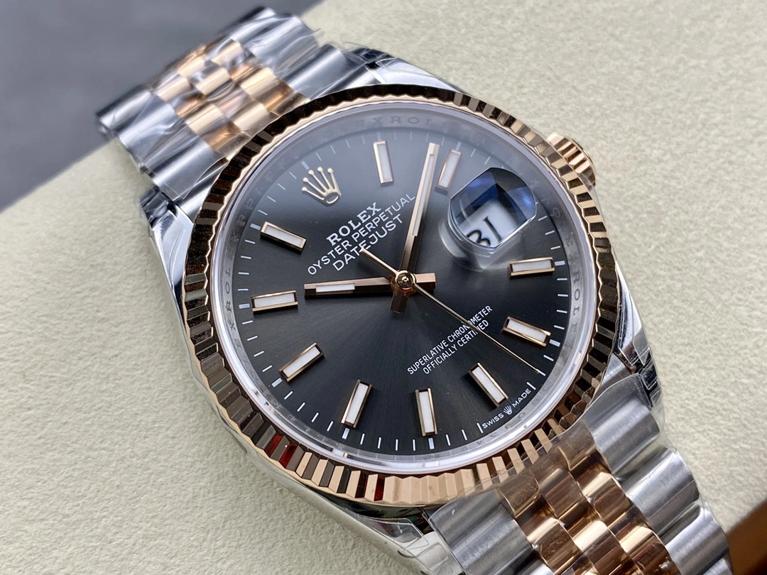 SportInspired CBD Factory Rolex Datejust 36mm Two-Tone Rose Gold Sunburst Slate Dial Jubilee Bracelet (126231) 1:1 Super Clone – DD3235 Movement 113