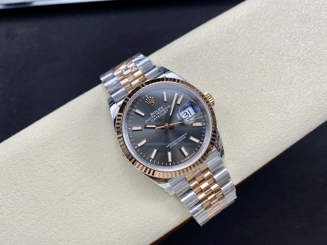 SportInspired CBD Factory Rolex Datejust 36mm Two-Tone Rose Gold Sunburst Slate Dial Jubilee Bracelet (126231) 1:1 Super Clone – DD3235 Movement 113