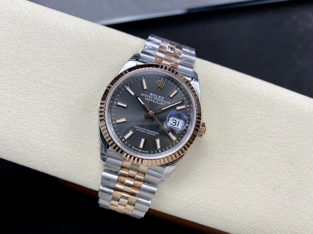 SportInspired CBD Factory Rolex Datejust 36mm Two-Tone Rose Gold Sunburst Slate Dial Jubilee Bracelet (126231) 1:1 Super Clone – DD3235 Movement 113
