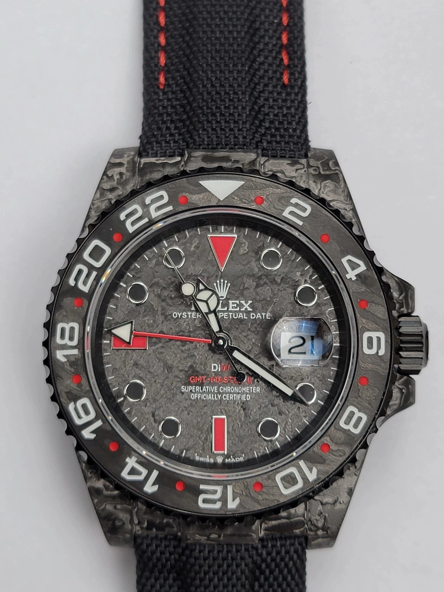 Thermal CBD Factory Rolex GMT-Master II “DiW Carbon” Forged Carbon Fiber (Custom Edition) 1:1 Super Clone – DD3285 Movement 159
