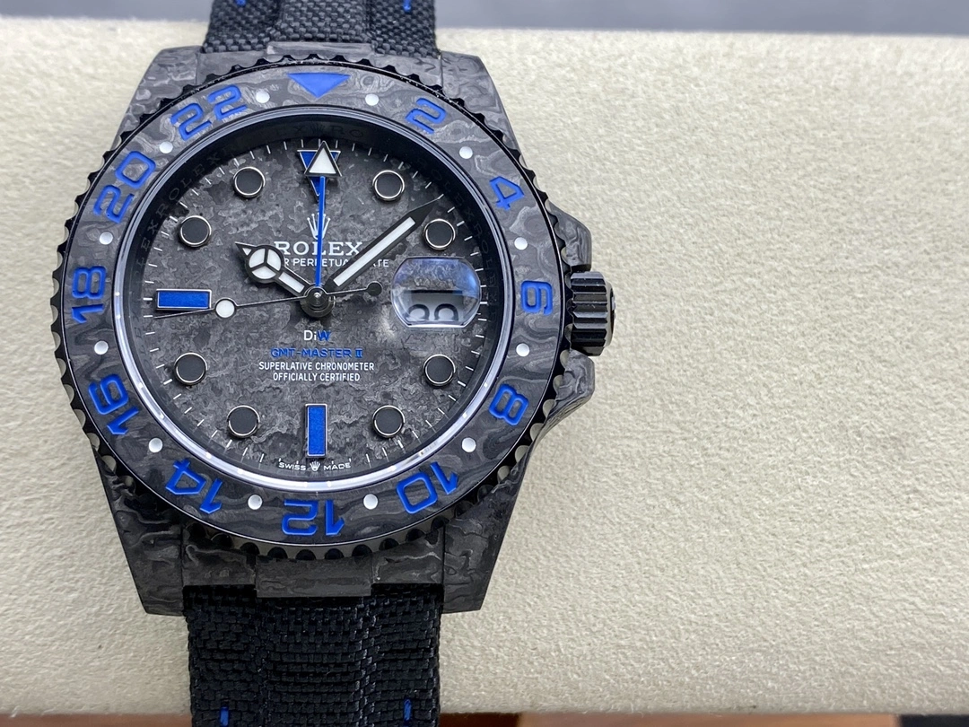 Cozy CBD Factory Rolex GMT-Master II “DiW Carbon Blue” Forged Carbon Fiber (Custom Edition) 1:1 Super Clone – DD3285 Movement 155