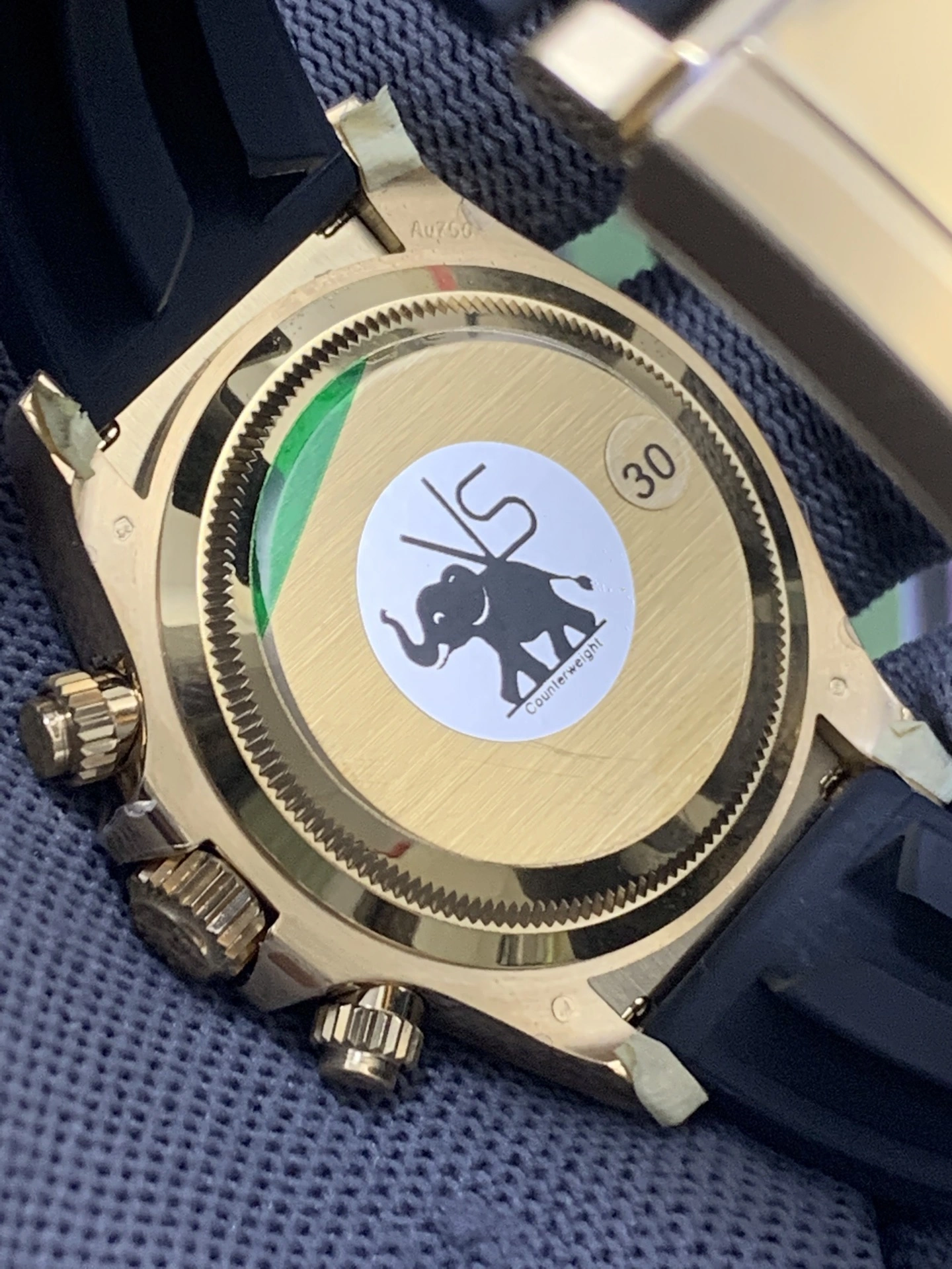 MoistureWicking CBD Factory Rolex Cosmograph Daytona 40mm Black Panda Dial Yellow Gold Rubber Strap (126518LN) 1:1 Super Clone – DD4131 Movement 14