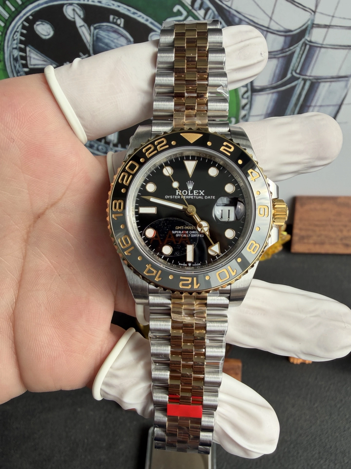 CBD Factory Rolex GMT-Master II Two-Tone Yellow Gold Black Grey Ceramic Bezel Jubilee Bracelet(126713grnr) 1:1 Super Clone – DD3285 Movement Bold 153
