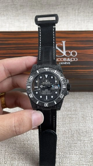 EyeCatching CBD Factory Rolex Submariner Date “DiW Carbon Stealth” Forged Carbon Fiber (Custom Edition) 1:1 Super Clone – DD3135 Movement 196