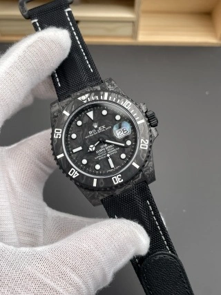 EyeCatching CBD Factory Rolex Submariner Date “DiW Carbon Stealth” Forged Carbon Fiber (Custom Edition) 1:1 Super Clone – DD3135 Movement 196